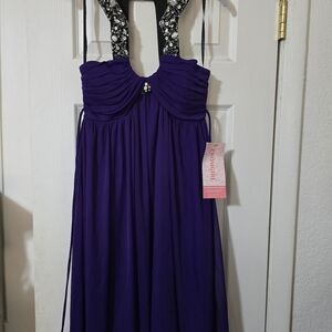 CITY TRIANGLES Purple Jewelled DRESS Size Medium Whimsy Flowy Prom Formal Beauty